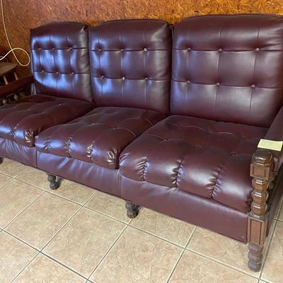 Vintage 1970s Vinyl Sofa