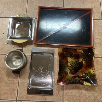 Lot Of Trays And Serving Dishes