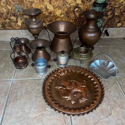 Lot Of Vintage Copper, Brass And Aluminum Decor