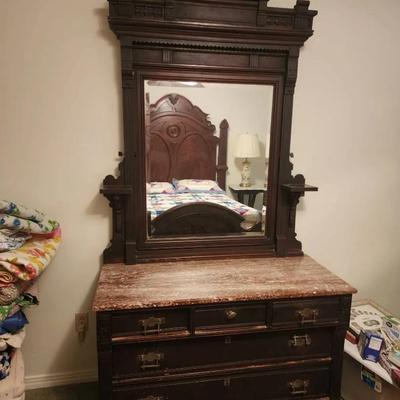 Eastlake Style Marble Top Dresser