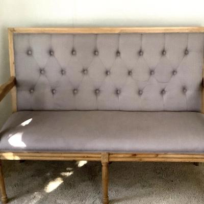 Wooden-Framed Upholstered Loveseat With Button Tufting