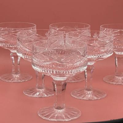 6 Tyrone Crystal Dessert Dishes