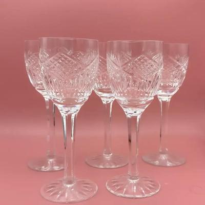 5 Tyrone Crystal Wine Glasses
