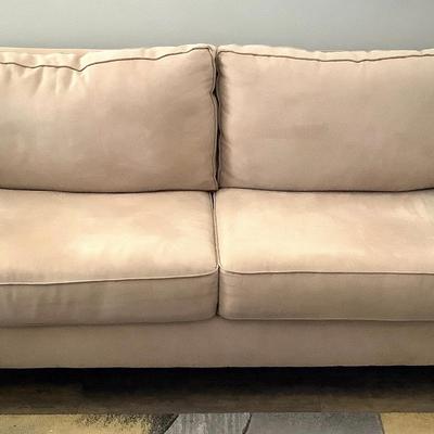 Microfiber Sofa With Nail Head Accents