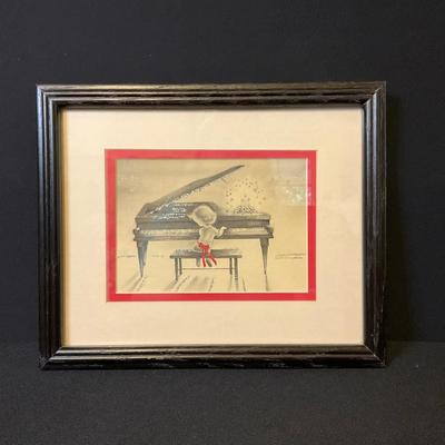 Framed Print Of Girl Playing Piano