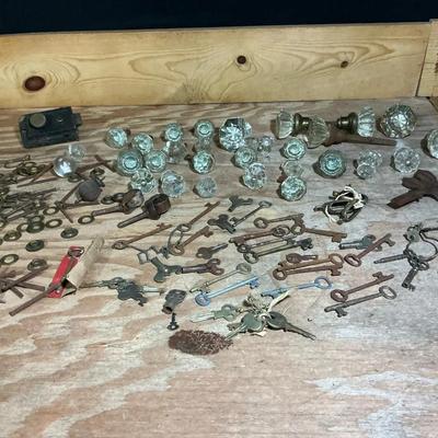 Vintage Glass Door Knobs, Skeleton Keys & More