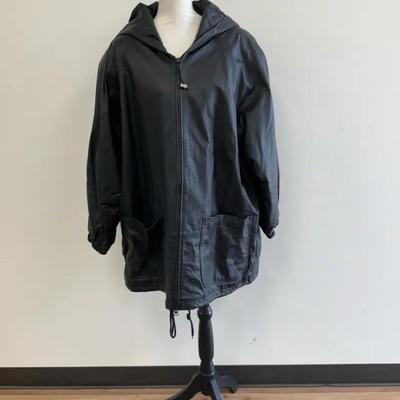 Women’s Hooded Leather Coat