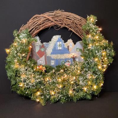 Light Up Village Wreath