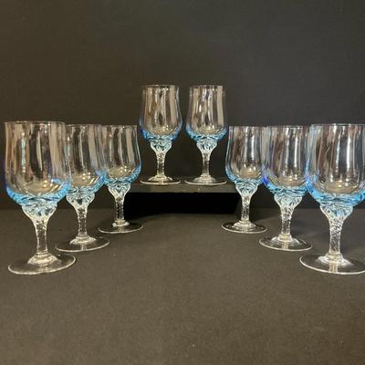 Hawthorne Azure Wine Glasses by Sasaki