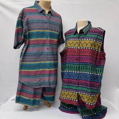 Vintage Women’s Abstract Short Sets