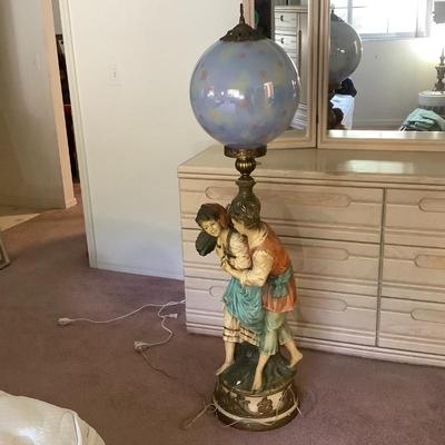 MASSIVE Italian signed figural floor lamp