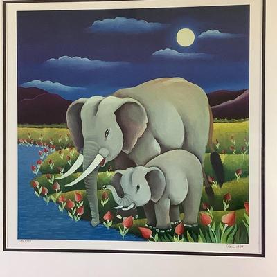 Naive style elephant art