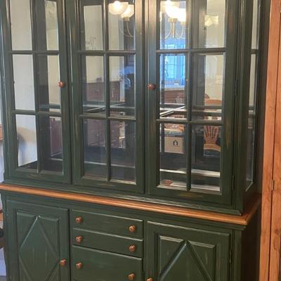 Sale Photo Thumbnail #11: Lighted hutch matches dining table