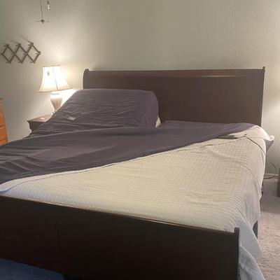 Sale Photo Thumbnail #2: Fully adjustable  King-size bed frame. Adjust head and/or feet. Has massage.