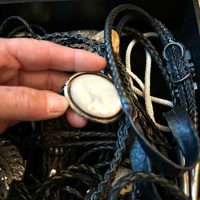 Sterling Silver Stone Bolo Tie