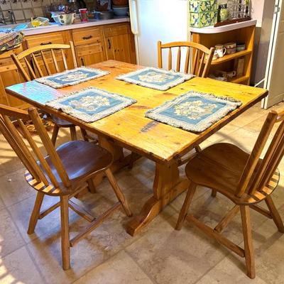 Pine Table with Hunt Country Chairs