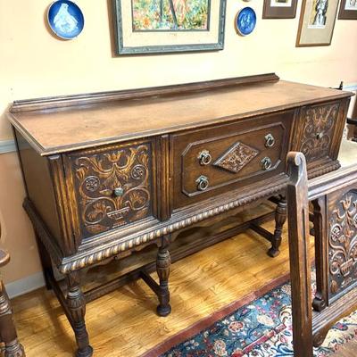 Northern, Oak English  Tudor Sideboard