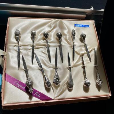 Sale Photo Thumbnail #13: Sterling silver cocktail spears