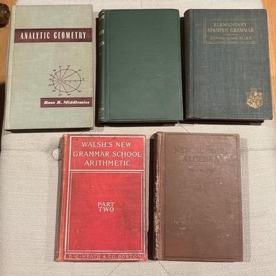 A Collection of Vintage Educational Textbooks - Math, Spanish, & Philosophy