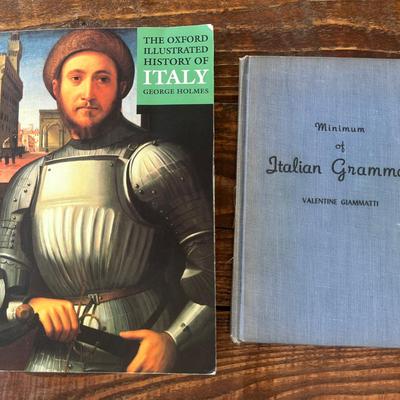 “Explore Italy: Vintage Italian Grammar & Illustrated History Book Set"