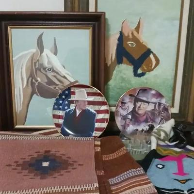 Western Decor & John Wayne Plates