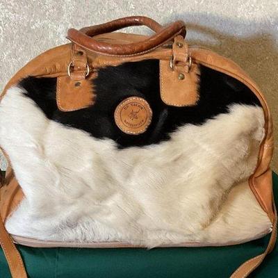 405 • all leather hair on western travel bag