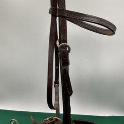 480 • vintage leather headstall with quick hackamore