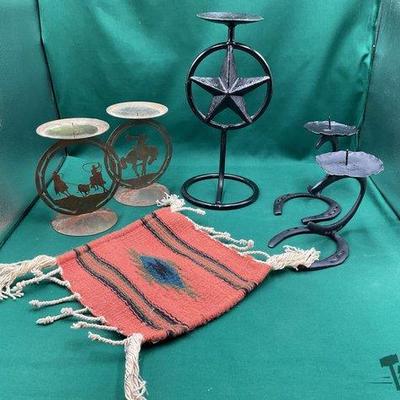 670 • western metal candle holders