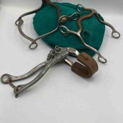 Sale Photo Thumbnail #206: 373 • 2 bits 1 crockett 1 no marking 1 hackamore sliester