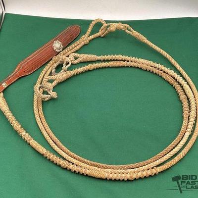 711 • natural braided rawhide romal reins