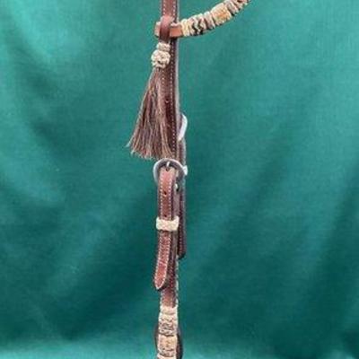 521 • equitech one ear leather and rawhide head stall
