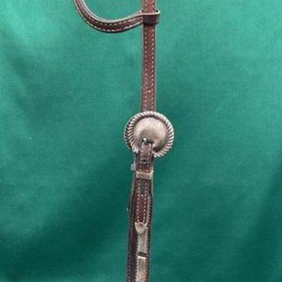514 • vintage one ear head stall with engraved silver