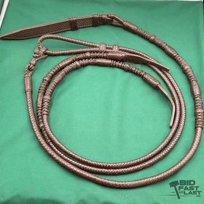 709 • dark leather braided romal reins
