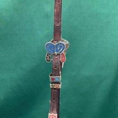 508 • vintage head stall with silver inlay