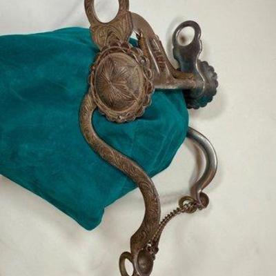 152 • vintage sterling silver spade bit with lots of patina