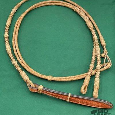 Sale Photo Thumbnail #401: 714 • natural braided rawhide romal reins