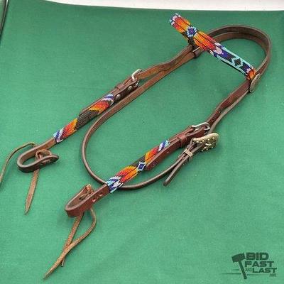 534 • beaded leather headstall
