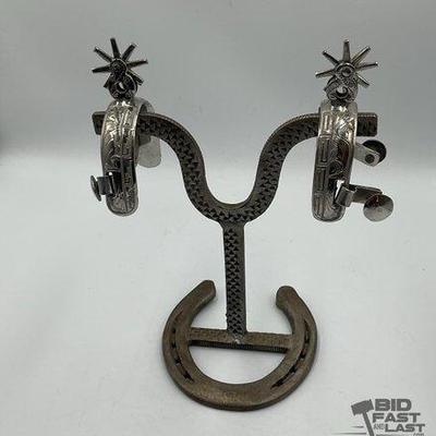 49 • silver engraved kids spurs