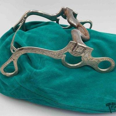 191 • sterling silver show bit with slobber bar chains