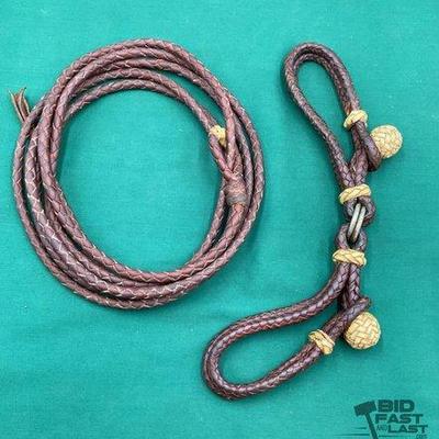 Sale Photo Thumbnail #346: 551 • braided leather reata with matching hobbles