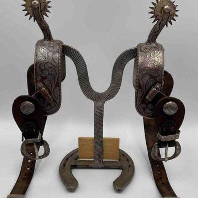 Sale Photo Thumbnail #8: 56 • garcia elko nevada silver spurs and spur straps