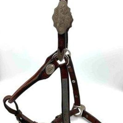 Sale Photo Thumbnail #238: 434 • vintage circle y engraved silver overlay show halter