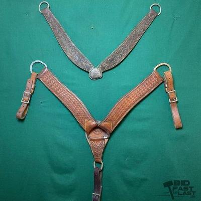 633 • two leather breast collars