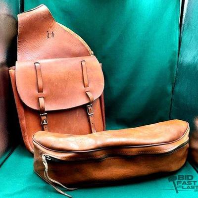 403 • vintage western leather saddle bags and vintage cantle bag