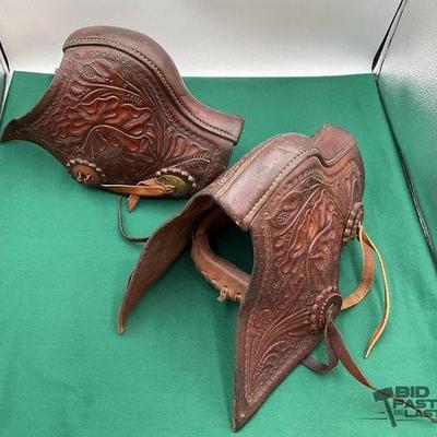 100 • vintage western tooled leather tapaderos