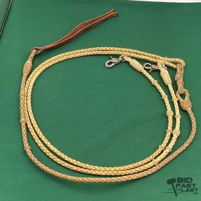 716 • braided natural rawhide romal reins