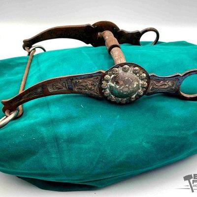 215 • vintage western sterling silver overlay bit