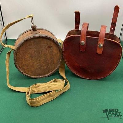 Sale Photo Thumbnail #223: 392 • antique canteen with leather carrier