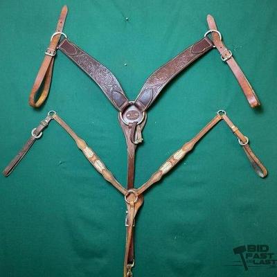 635 • two western style breast collars, one is billy cook