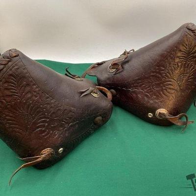 103 • vintage f.e. burris tooled leather tapaderos